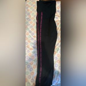 XXL PINK VS Leggings - Black BG with Hot Pink Wording
